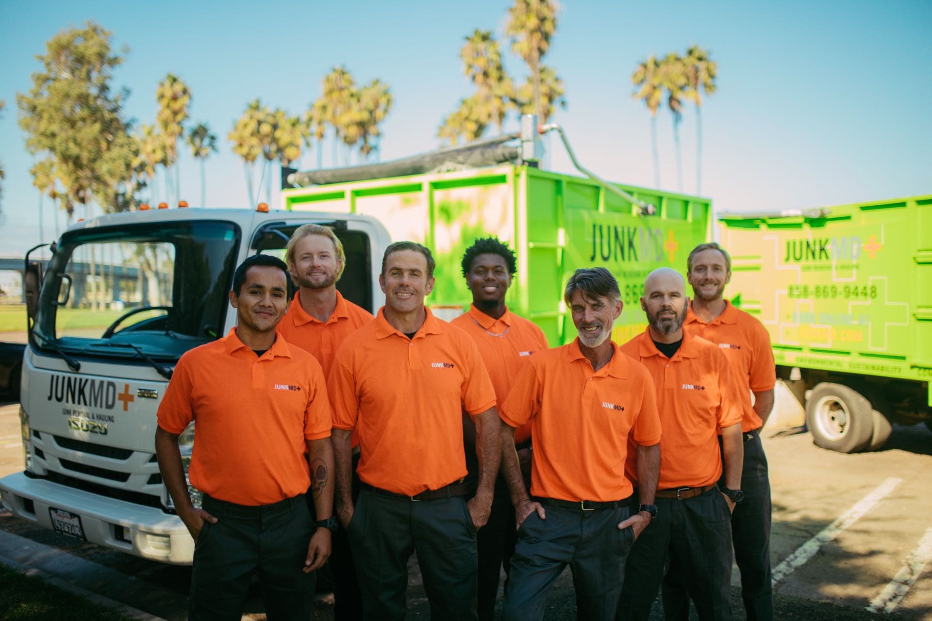 JunkMD+ crew ready to handle a San Diego property cleanout from top to bottom